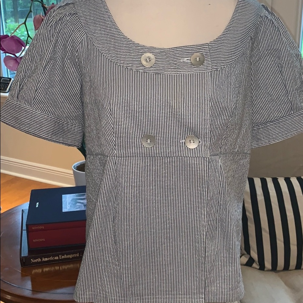 LAL SEERSUCKER COTTON TOP SIZE L EMPIRE WAIST